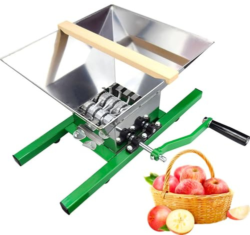 Apple Crusher Manuelle Traubenmühle, Edelstahl Obst Wein Crusher, 7L Hausgemachter Cider Scratter Pulper für Obst und Gemüse