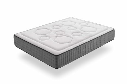 Moonia - Materasso Viscoelastico Hexacare 160x190cm, Molle Insacchettate, Letto Matrimoniale, Alta Durata, Antiacaros, Spessore 28cm, Modello Hexacare