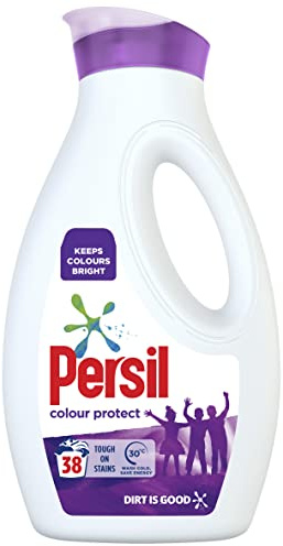 Persil Colour Laundry Washing Liquid Detergent keeps colours bright 100% recyclable bottle 38 wash 1.026 l
