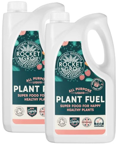 RocketGro Organic Liquid Plant Food Concentrate – 2 x 2.5L save 30% – 100% Chemical-Free, Soil Association Approved, N:P:K 3-1-5, Vegan-Friendly, Boosts Plant Growth & Vitality