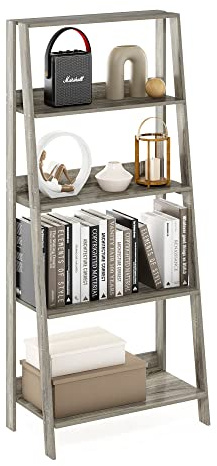 Furinno Scala Scaffale a 5 Ripiani per libreria, Legno ingegnerizzato, Quercia Francese, 5-Tier