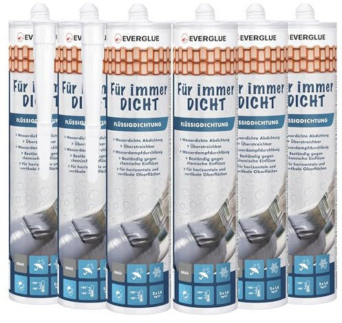 Everglue Joint liquide imperméable gris universel et anti-humidité, idéal pour une utilisation en intérieur et en extérieur, sans solvants, sans silicone et sans bitume, scellant immédiatement (6)