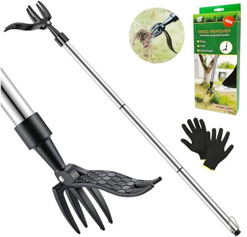 Extractor de maleza Juego de Jardín Extractor Malas Hierbas,100CM herramienta manual para arrancar malas hierbas de pie,Herramienta Deshierbe Manual Mango Largo, Removedor Malas Hierbas Desmalezado