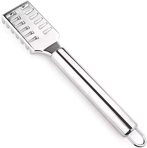 MAXPERKX Stainless Steel Fish Scale Remover Scaler Scraper Descaler with Grip Handle Fast Cleaning Steel Brush Cleaner Tools Home Kitchen Tool Skin Scraping Grater Fishing Peeler
