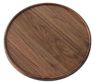 Outdoor Tray Coffee Table Tray Black Walnut Three-Legged Round Tea Tray All Solid Wood Simple Soft-Cover Dining Tray, Cafe Tea Restaurant Service Tray Kitchen Tray