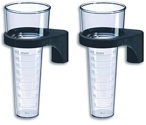 TFA Dostmann Pluviometro analogico, 47.1006, Resistente alle intemperie, Robusto, misuratore di precipitazioni, Trasparente, Nero (Confezione da 2)