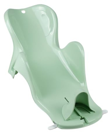 Thermobaby – Hamaca de baño para bebé – DAPHNÉ – Cómodo, ajustable y compacto, desde el nacimiento hasta 8 meses – 2 ventosas – Fácil de despegar – Fabricado en Francia – Verde Celadón