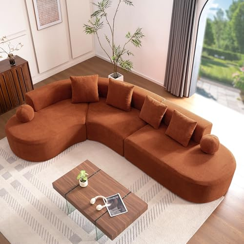 Bladez Divano angolare a forma di L Cloud Couch da 327 cm, Boneless, divano ad angolo in ciniglia con cuscino posteriore, lounge e divano letto, moderno divano modulare in ciniglia, senza montaggio