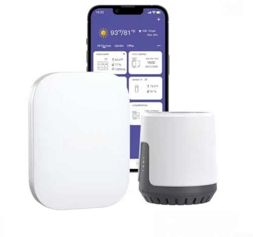 Trådlös digital regnmätare Smart regnsensor för RAINPOINT, realtids WiFi-regnmätare med HomGar-appen, fryssäker utomhusmätare, Vit(B)