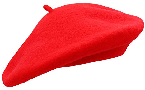 Umeepar Wool French Beret Hat for Women, Red