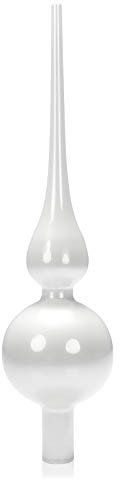 com-four® Weihnachtsbaumspitze glänzend - Christbaumspitze aus echtem Glas für Weihnachten - Tannenbaumspitze für den Christbaum, 28 cm