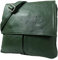 LeahWard Womens Double Pocket Messenger Bag Genuine Italian Soft Leather Cross Body Shoulder Bag Handbag (Dark Green)