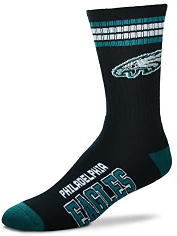Fanatics For Bare Feet NFL Stripe Team Sock Socks (43-48, Philadelphia Eagles)