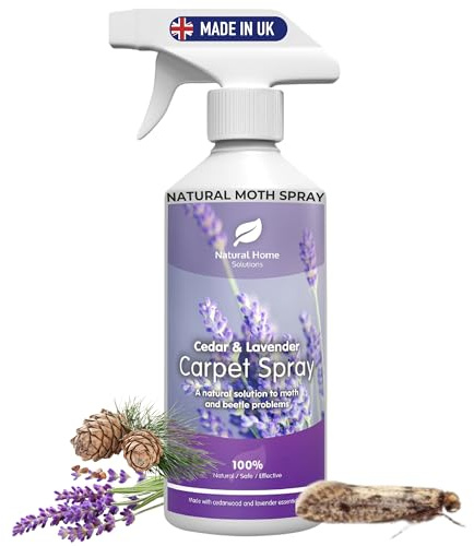 Natural Carpet Moth Beetle Killer Big Value 1L Cedar & Lavender Larvae Cockroaches Silverfish Spiders Ants Bed Bugs Lice Ticks Fleas Made in the UK