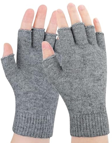 LE11 Varma termiska fingerlösa handskar för damer | 100 % akrylvärmare för vintern | mångsidig design för att skriva, träna och daglig användning | Finns i 7 snygga färger, en storlek
