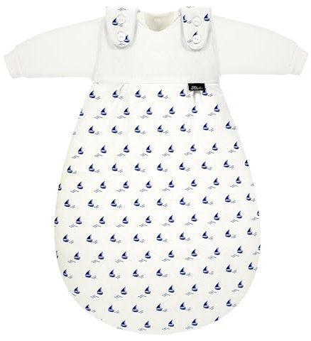 Alvi Schlafsack Baby Mäxchen 2 teilig I Ganzjahres Baby-Schlafsack mit Ärmel I 1 Außensack & 1 Innensäcke I Leichter Baumwolle Kinderschlafsack I Ganzjahresschlafsack waschbar