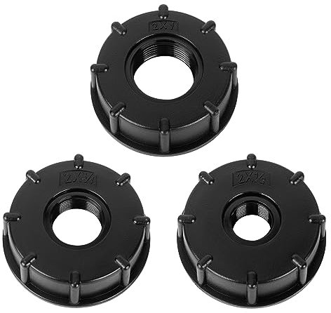 Accessorio tappo adattatore Ibc 3 pezzi Rubinetto uscita coperchio Adattatore coperchio serbatoio Ibc Contenitore Ibc S60x6 Attacco serbatoio Ibc per serbatoio acqua 1000l 1 3/4 1/2 pollici