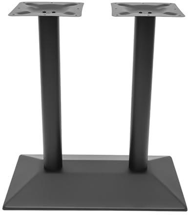 Dekltus 72cm Tischgestell Metall,Tischuntergestell mit Doppelt Säulen Stahl Untergestell Rechteckig Bodenplatte Bistrotisch für Bistros, Eisdielen, Restaurants, Wirtshäuser, Restaurants -Schwarz