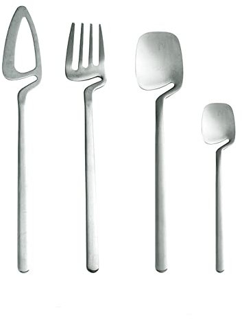 Set di posate in acciaio inossidabile dorato per 6 posate, coltello da bistecca, forchette, cucchiaio, caffè, dessert, set da 24 pezzi, personalità creativa, lucidato a specchio, lavabile in lavastovi