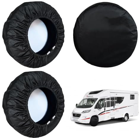 Vordpe 4 Stück Reifenabdeckung Wohnwagen, Reifenabdeckung wohnmobil, Radabdeckung, Radschutzhülle, Radabdeckung wohnmobil, Wohnwagen Abdeckung(30-32 inch)