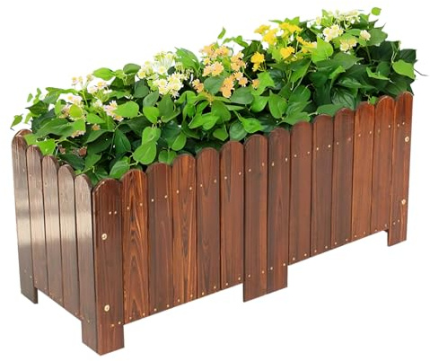 Fioriera rialzata in legno da giardino, perfetta per ortaggi, erbe aromatiche, fiori e frutta giardinaggio – Fioriera rialzata durevole ed elegante per piantare facilmente