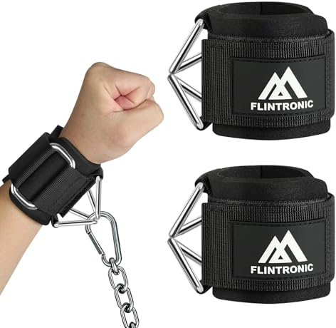 flintronic 2 stycken handledsbandage gym, 7 mm neopren med justerbart triangulärt kardborreband, handledsremmar för F-kabelmaskiner och träning, L