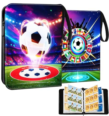 Nzkeuf WM 2026 Álbum de Tarjetas Coleccionables de Fútbol, 50 Páginas, 900 Tarjetas, Carpeta de Colecciones, Cartas de Fútbol, Álbum de Recortes, Compatible con Todo Tipo de Cartas