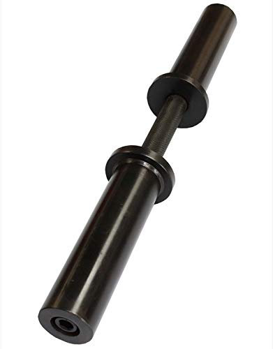 Strength Shop Olympia-Kurzhantelstange, drehbare Scheibenaufnahmen, mit Schwarz-Zink überzogen - 4.25kg Kurzhantel Dumbbell 50cm mit Rändelung