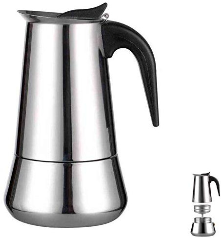 cafetera italiana induccion, cafetera espresso de acero inoxidable, cafetera Moka de inducción, Cafeteras de estufa para oficina en casa (450 ml)