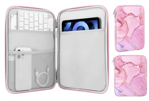 MoKo 9-11 Zoll Tablet Sleeve Tasche, Passend für 11inch iPad Air M3, iPad A16 2025, Pro 11 M4, iPad 10/9/8/7th, Galaxy Tab S9/S8/A8/A7, Schutztasche mit Tasche, Trübes Rosa