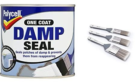 Polycell PLCDS500 Damp Seal, 500 ml and Harris Seriously Good Walls & Ceilings No Loss Paint Brushes | 3 Brush Pack | 1, 1.5, 2