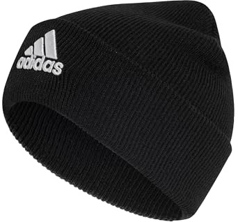 adidas Unisex Logo Beanie, Black/White, L