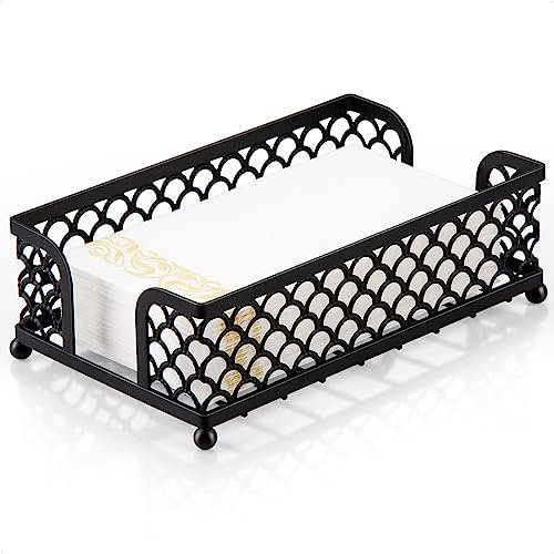MOLEDINO Porte Serviette De Table en Metal,Design Support Serviette Petite en Papier de Cuisine Bar,Petite Distributeur de Serviettes Papier de Diner Table,Mariage et Restaurant (Noir)