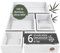 TAKE® 6-teiliges Schubladen Organizer aus 100% Natur Bambus (Weiß) - Schubladen Organizer Boxen in vers. Größen für Küche, Bad & Büro, Drawer Organizer Schublade, Schminktisch Organizer Bad