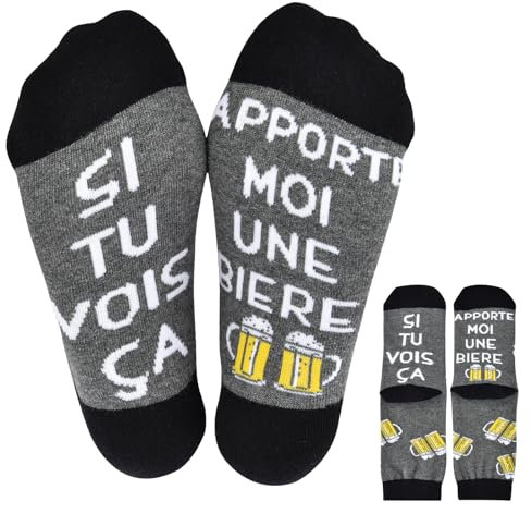 cheap4uk Chaussettes Humour Homme 39-46 Rigolote Idee Cadeau Homme Original Utile Cadeau Noël Anniversaire Papa Grand Mari Garçon Rigolo Son