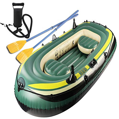 WolFum Großes Schlauchboot mit Rudern für 3 Personen, Schlauchboote für Erwachsene, Schlauchboot für Kinderfloß, Schlauchboot zum Angeln, aufblasbares Kajak