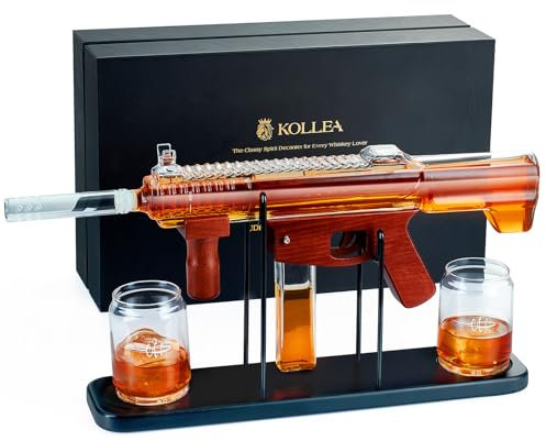 Kollea Whiskey Dekanter Sets für Männer, Schnaps Dekanter Set mit Gläsern,Einzigartige Geburtstagsgeschenke für Männer Papa,Coole Geschenke zum Jahrestag für Ihn Ehemann, Schnapsspender für Trinkparty