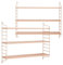 [en.casa] Modulares Wandregal Strängnäs 2er Set Metallregal Peachy Beige Hängeregal mit 3 Regalböden Badregal Küchenwandregal Wandablage Wohnzimmer