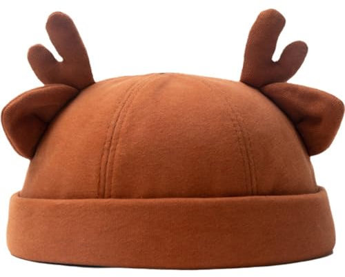 Haowul Vermieter-mütze, Süßes Geweih, Melonenhut, Modische Straße, Herren-Docker-mütze, Hip-hop-mütze, Verstellbar, Randlos, Gerollte Manschette, Penny-Kappe