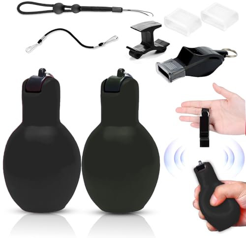 Handpfeife Sportunterricht 8 Stück Schiedsrichter Pfeife, Schwarz Trillerpfeife Laut Notfall Set mit Pfeifen-Schlüsselband, Kurzes Schlüsselband, Handpfeifenclip für Schiedsrichter,Trainer Zubehör