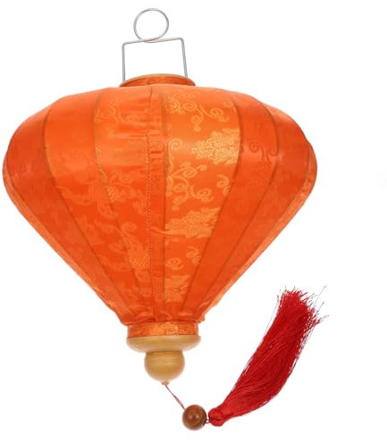 Gadpiparty Dekorative Laterne Orange Vietnamesische Stofflaterne Hochzeitsfeierdekorationen Laternenlampe für Die Inneneinrichtung