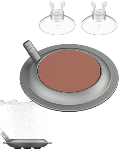 Pawfly Aquarium Luftstein Scheibe für Luftpumpe 7.5 cm Fischbecken Luftstein mit Saugnäpfen Bubbler Bubble Diffusor für Aquarien Fischbecken & Eimer (Pumpe und Schlauch Nicht inbegriffen)