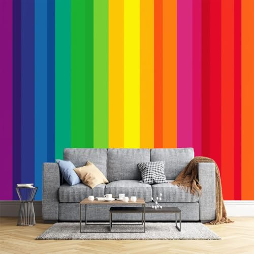 Papel Tapiz Fotográfico Rayas Geométricas Murales, Geometría Clásica Mural De Pared Papel Tapiz Fotográfico, 260X175Cm Mural De Papel Tapiz De Pared Para Sala De Estar Dormitorio