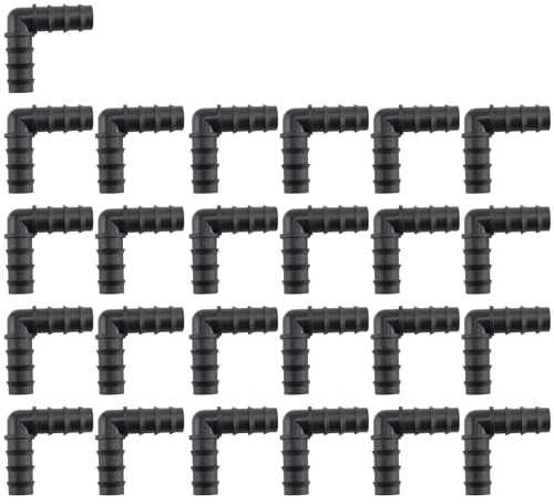 Sirxlevcy Confezione da 25, Gomito un 90 Gradi da 1/2 Pollice, Raccordo Pex un Crimpare Barb, Raccordi Pex nel Plastica, (Gomito da 1/2 Pollice, 25 Pezzi)