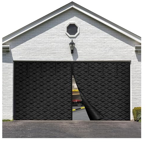 Slitstark garageisolering dörrskärm vinter vindtät termisk gardin för garage uteplats gallor 457 x 274 cm svart isolerat dörrskydd för maximal energieffektivitet