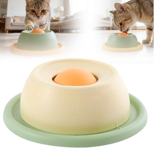 Lick Bowl Für Hunde, 2026 Neu Leckmatte Für Hunde, Hund Leckt Futternapf Mit Saugnapfbecher, Hund Licking Treat Slow Feeder, Hundespielzeug Leckball Für Langsames Fressen (Gelb)
