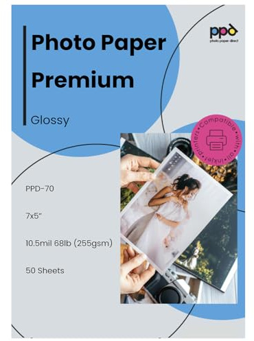 PPD Inkjet 100 Fogli 7×5” (13x18cm app.) Carta Fotografica Lucida Premium 280g PPD-70