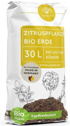 Zitruserde 30 L - Aus 100% nachwachsenden Rohstoffen - Blumenerde Zitruspflanzen - Für mediterrane Pflanzen und Zitronenbäume mit Dünger und Wurzelaktivator - Erde Zitruspflanzen - Zitronenerde
