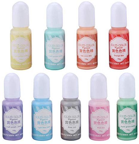 Fyearfly UV-Harzfarbe, Flüssiger Epoxidharz Farben Pigment, 9 Farben UV Harz Färbung Farbstoff Farbstoff Pigment DIY Kunsthandwerk für Anfänger Geschenke für Resin Kunst, Schmuckherstellung