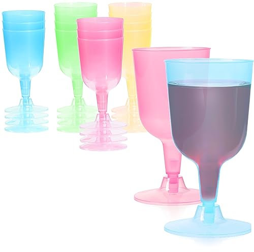 com-four® Copas de vino reutilizables 16x - Copas de plástico para fiestas - Reutilizables y aptas para lavavajillas